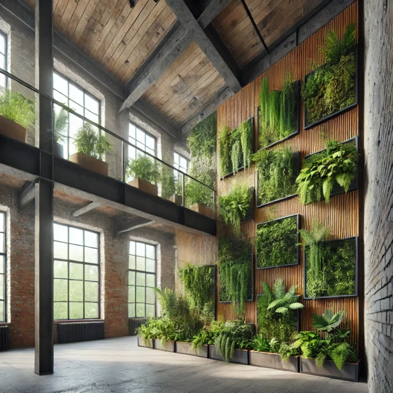 Transformando Espaços: A Arte de Decorar Paredes com Plantas Verticais em Estilo Industrial
