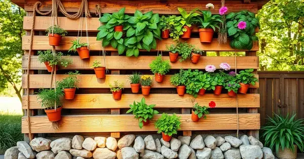 Como Criar Um Jardim Vertical Rústico com Materiais Naturais