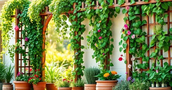 Como Usar Treliças Decorativas em Jardins Verticais