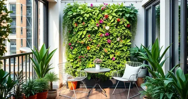 Jardins Verticais como Peças Centrais na Decoração de Varandas Pequenas